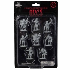 MONSTER MINIATURE FIGURE SET UNPAINTED ORCS 8pk