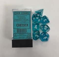 CHX23085 - Polyhedral 7-Die Set - TRANSLUCENT TEAL/WHITE