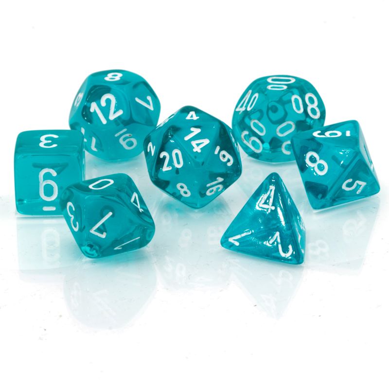 Teal/White Dice Set CHX23085