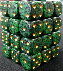 36 Golden Recon Speckled 12mm D6 Dice Block - CHX25935