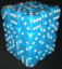 36 Light Blue w/white Opaque 12mm D6 Dice Block - CHX25816