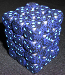 36 Cobalt Speckled 12mm D6 Dice Block