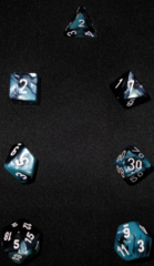 Black-Shell/White Gemini 7 Dice Set - CHX26446