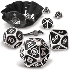 AP Enhance - Metal RPG Dice Set with Pouch/Dice Tray: Black