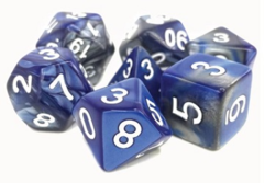 TMG Dice Blessed Steel (Silver/Blue)
