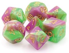 TMG Dice Harlequin's Vow (Green/Rose)