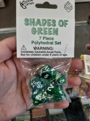Shades of Green Layered Dice 7 Piece