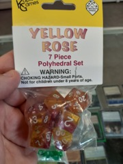 Yellow Rose Layered Dice 7 Piece