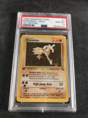 Pokemon Fossil Hitmonlee First edition Holo psa 10