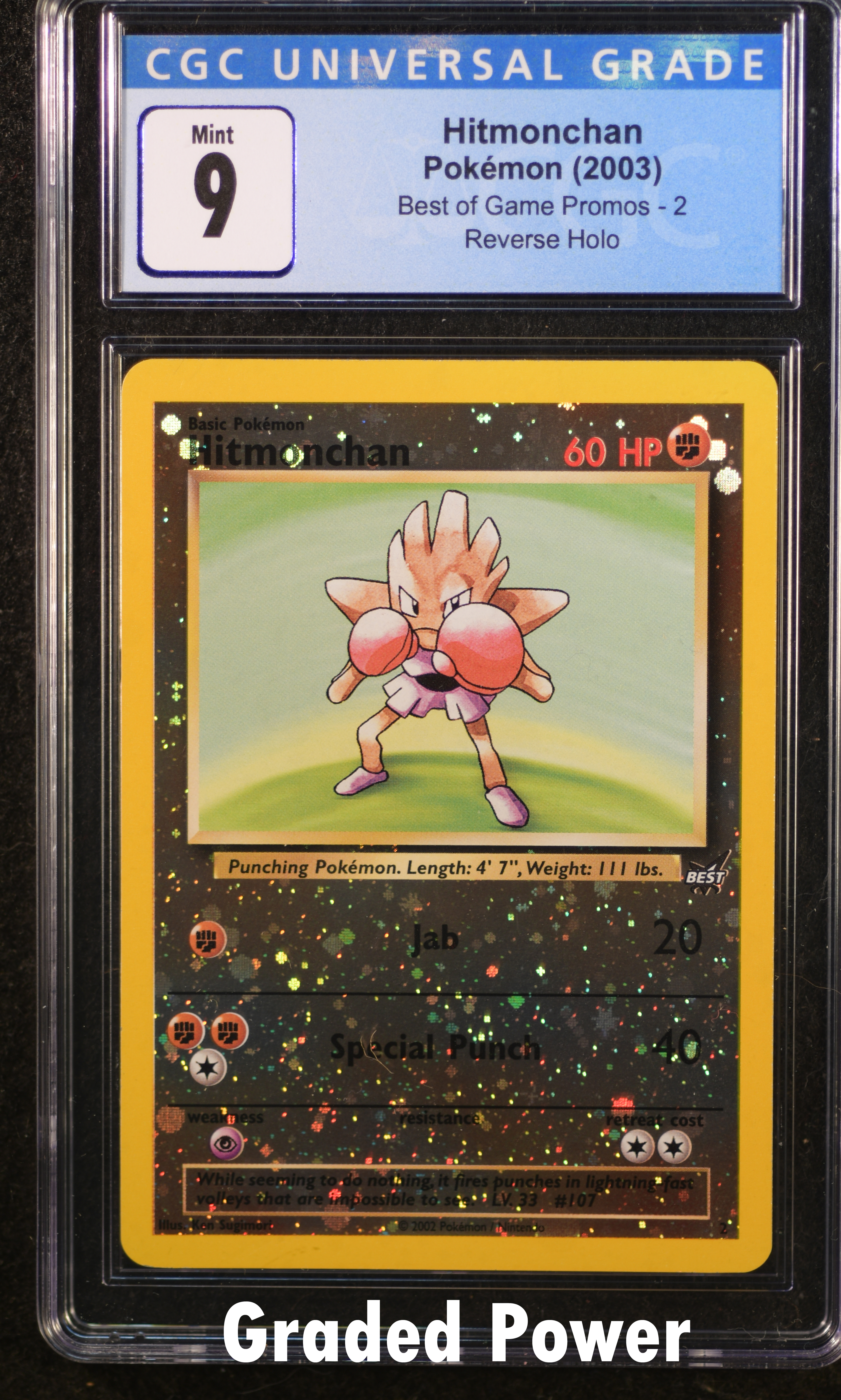 Hitmonchan CGC 9 Reverse Holo (0186) #2