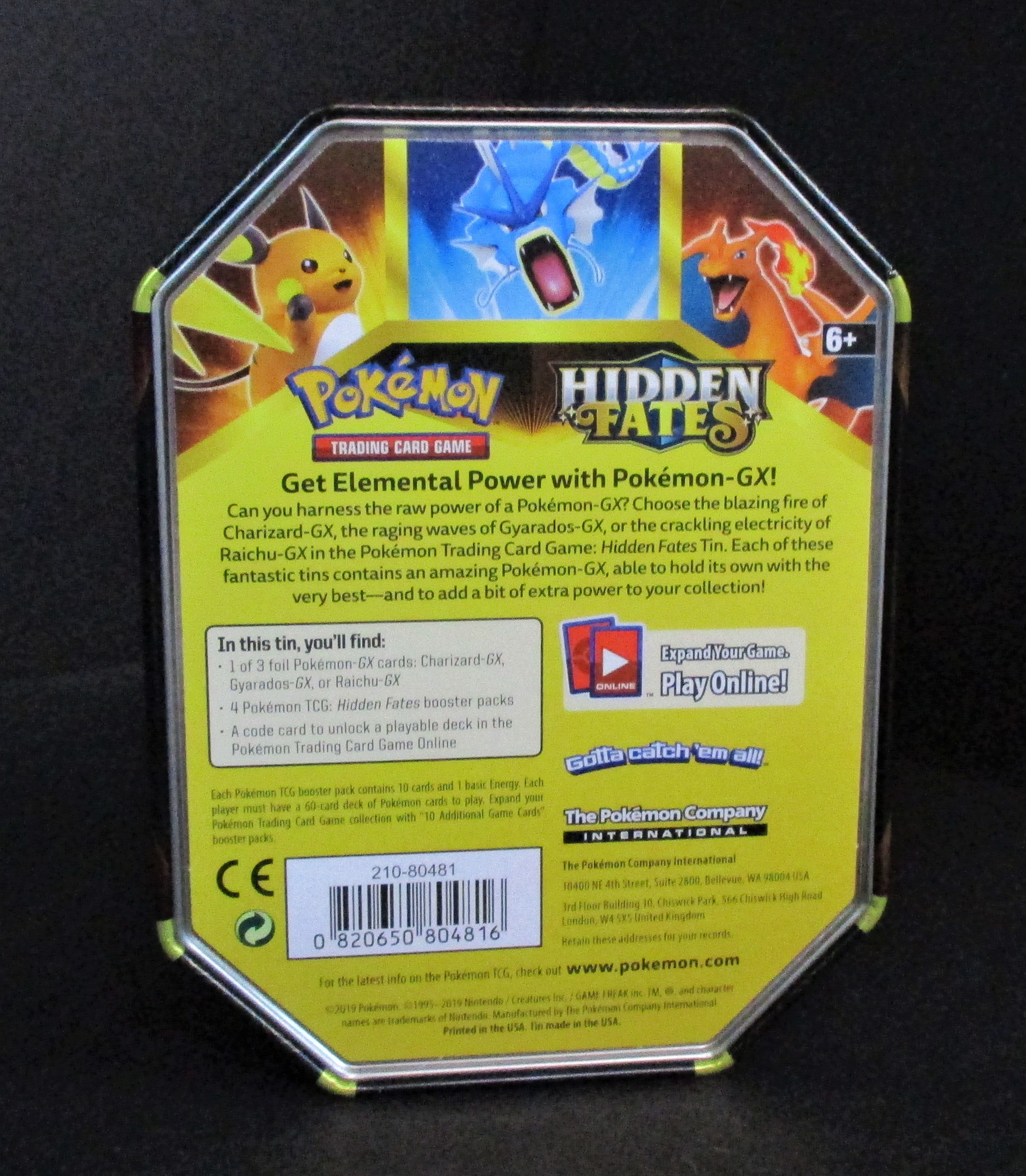 Hidden Fates Raichu EMPTY Tin