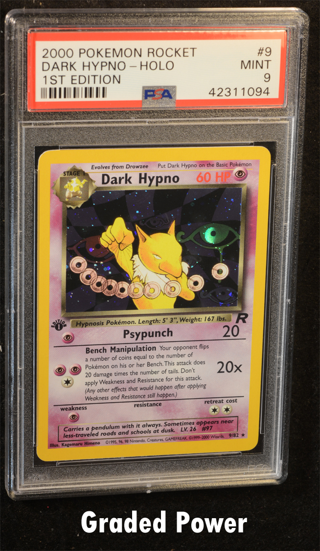 3 PSA cheapest graded Pokemon cards. TEAM ROCKET 1ST EDITION