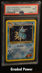Misty's Seadra Gym Heroes Prerelease PSA 9 HOLO (7718) 9/132