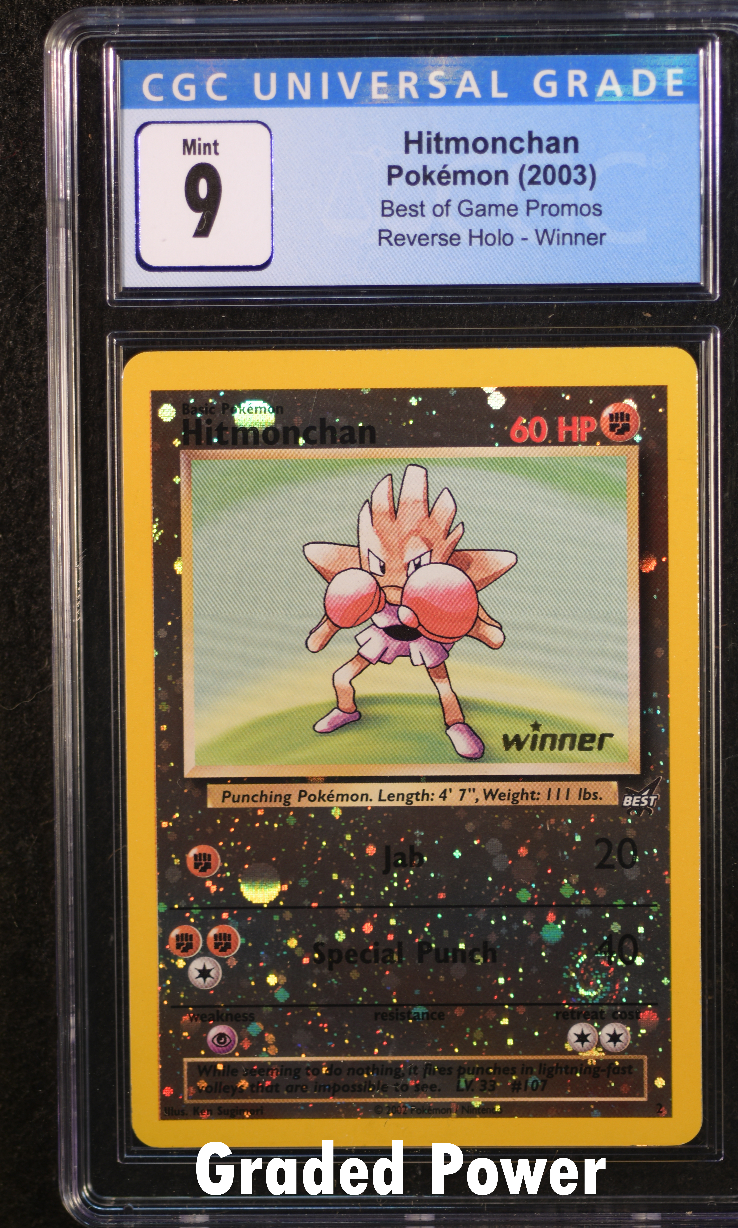 Hitmonchan Reverse Holo Winner CGC 9 (0170)
