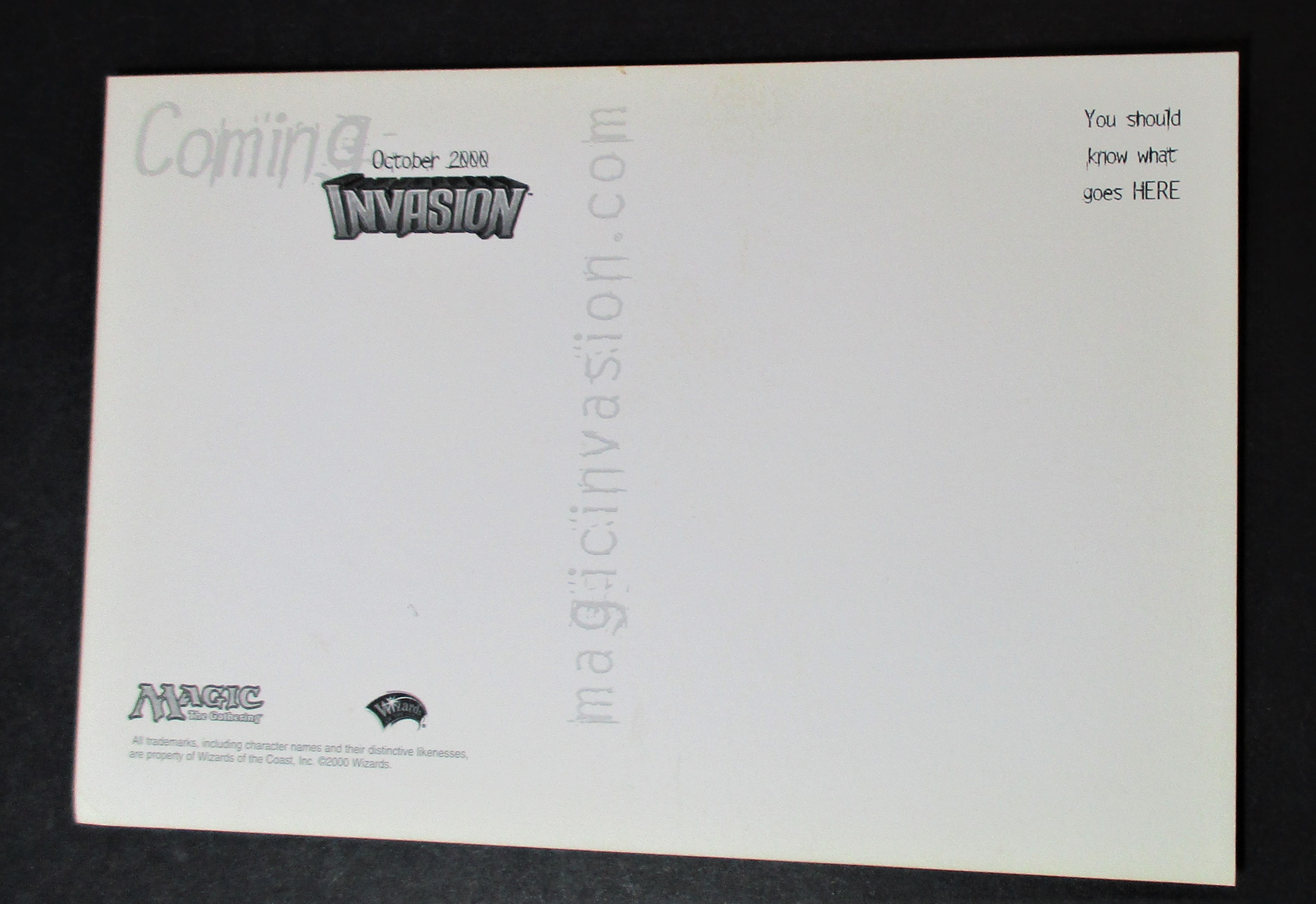 MTG Invasions Postcard (Black) Legends