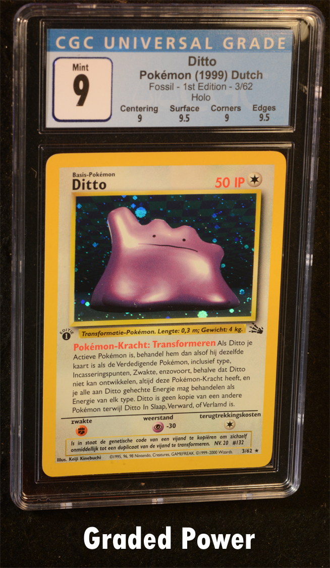 1st Edition hot Ditto Fossil Holo PSA 8