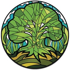MTG Pinfinity Stained Glass Forest Green Symbol LE AR-Enhanced #64