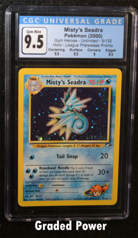 Pokémon Misty’s Seadra Holo CGC on sale 9.5 GEM MINT 9/132 Gym Heroes Unlimited