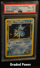 Misty's Seadra Gym Heroes Prerelease PSA 8 HOLO (7737) 9/132