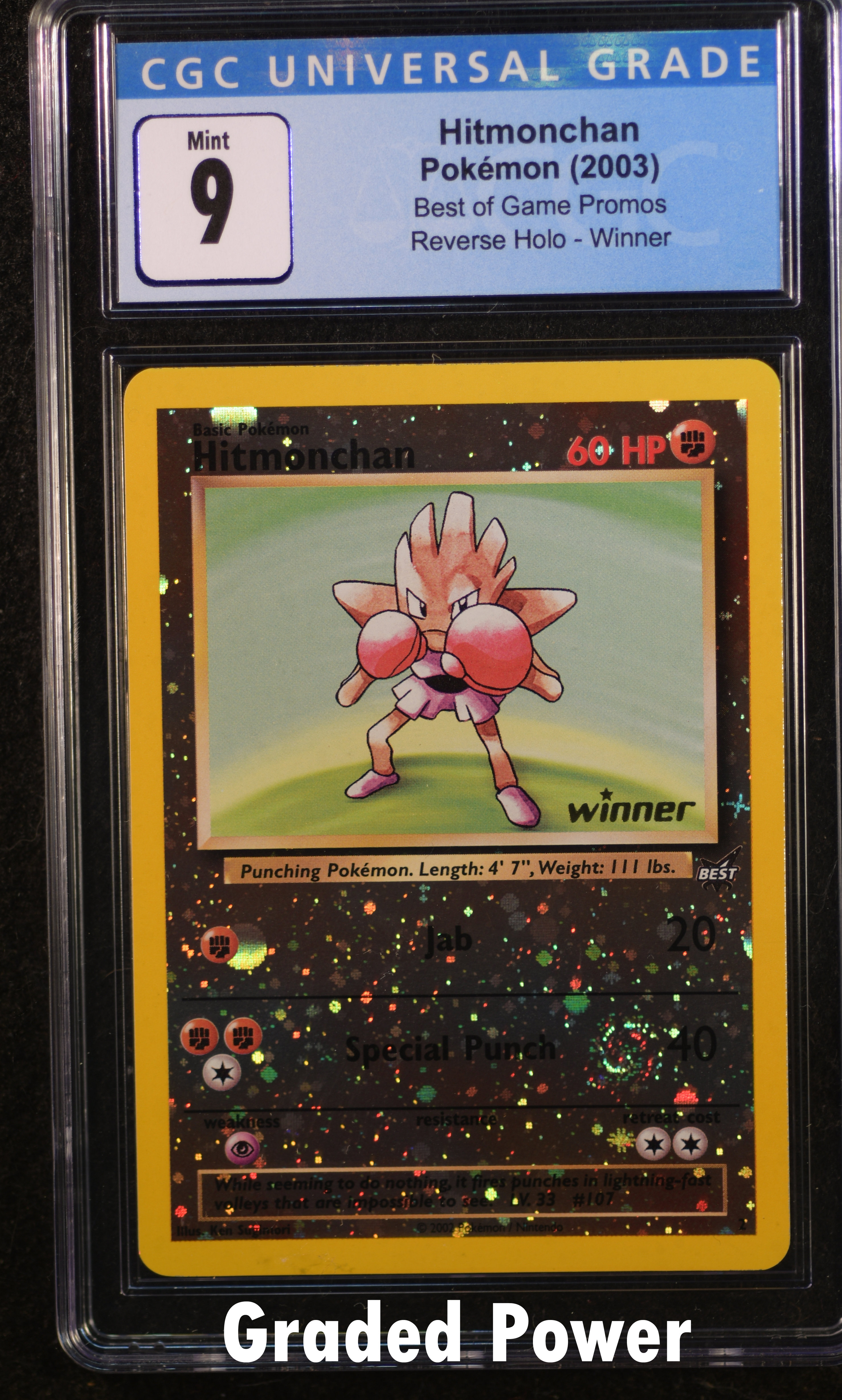 Hitmonchan Reverse Holo Winner CGC 9 (0183)