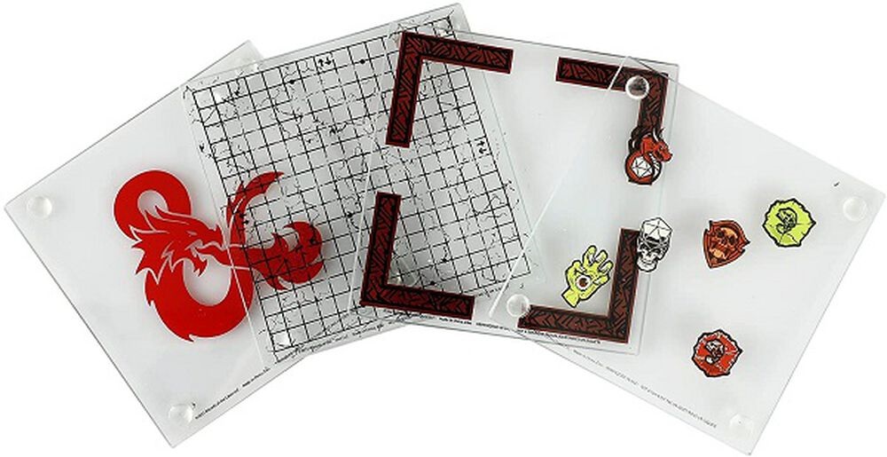 D&D Stacking Glass Coaster Set of 4 New