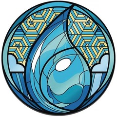 MTG Pinfinity Stained Glass Island Blue Symbol LE AR-Enhanced Pin #61