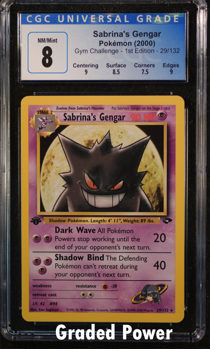 Psa 8 Pokemon Sabrina's authentic Gengar vintage wotc gym