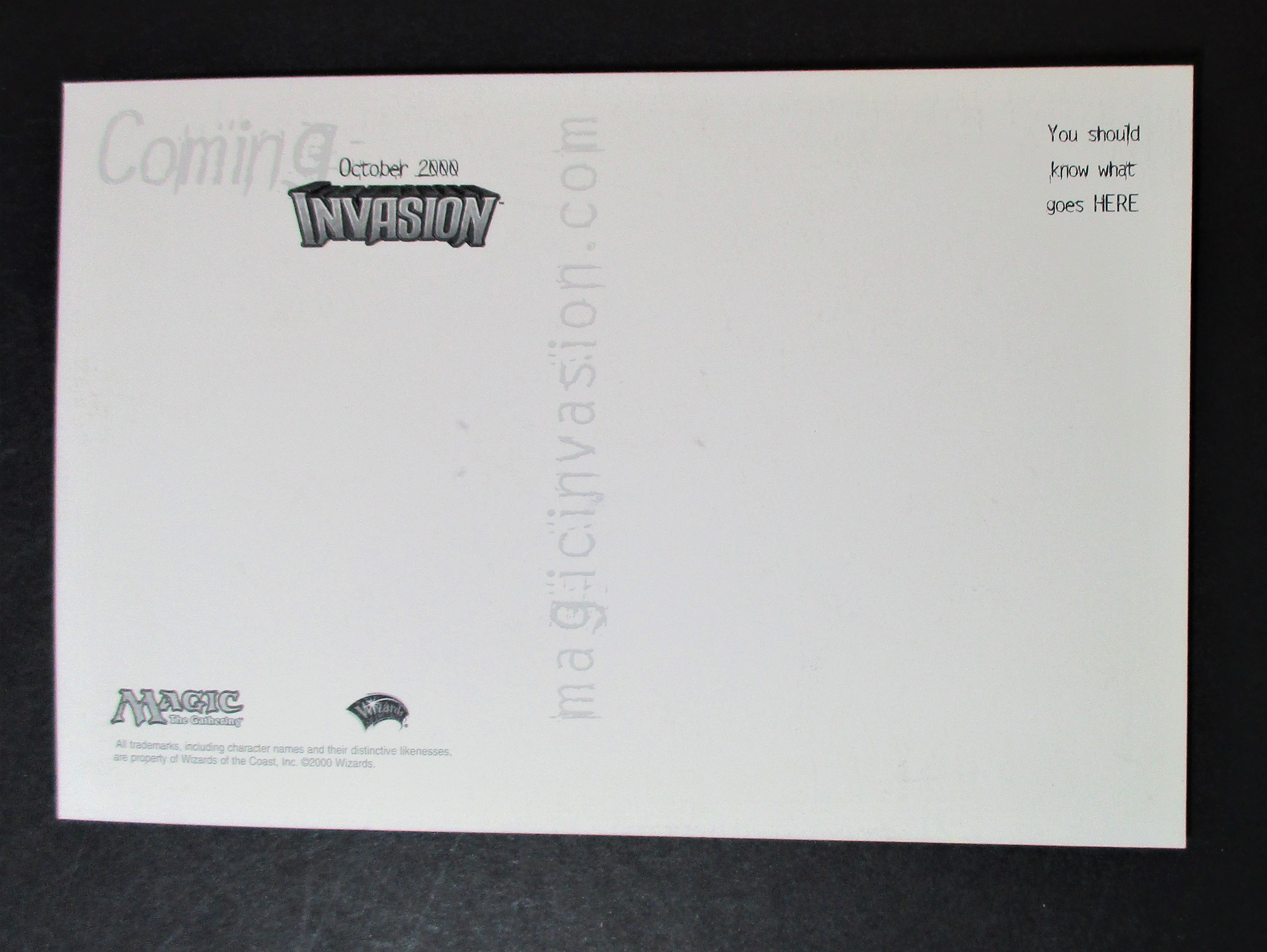 MTG Invasions Postcard (Blue) Dragon