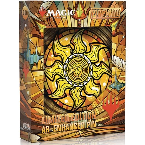 MTG Pinfinity Stained Glass Plains White Symbol LE AR-Enhanced Pin #60