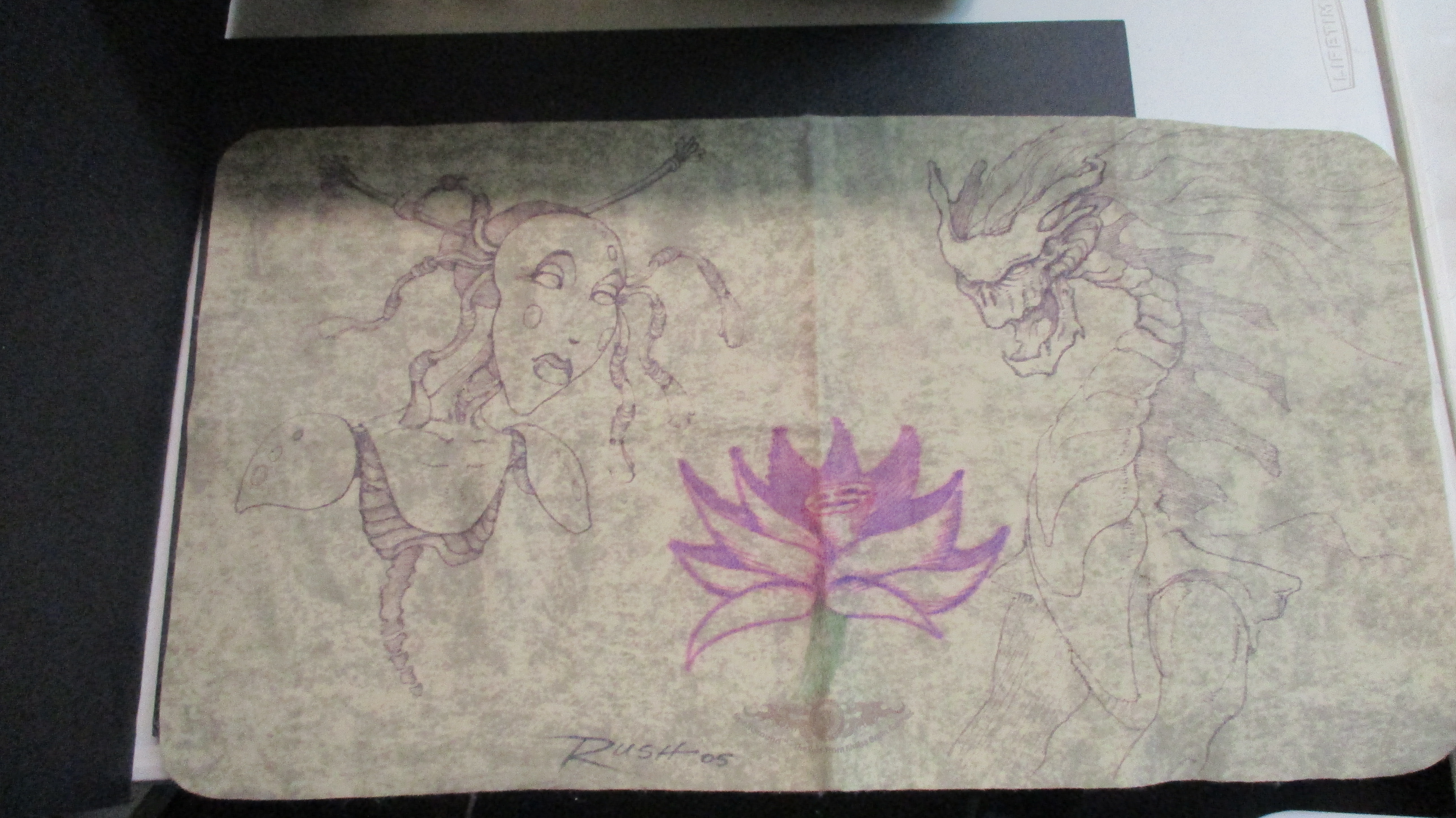 Spell Ground PlayMat With Black Lotus Sketch, Christopher Rush 2005