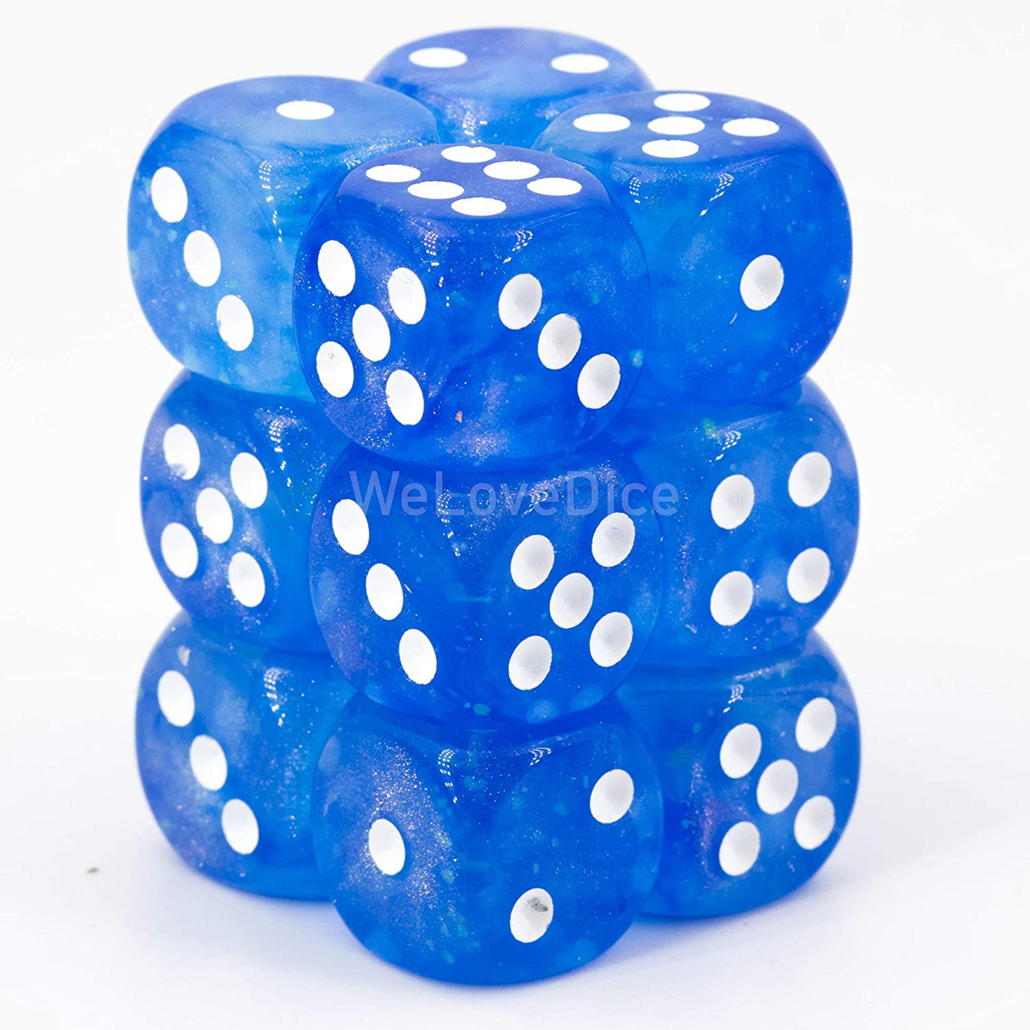 Chessex D6 Sky Blue/White