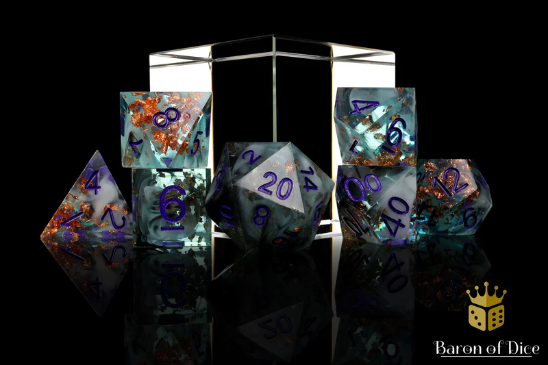 Gloomy Dockyard - Sharp Edge RPG Dice - 7 Pieces