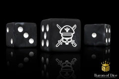 Military Sergeant Dice - Black - Square Corner