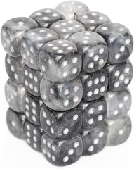 Borealis Light Smoke/Silver 12mm D6 (36 Dice