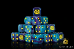 Aztec Lizard Dice - Turquoise - Square Corner