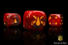 Chain Blades Dice - Blood Red - Square Corner