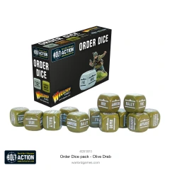 12 Blue Bolt Action Order D6 Dice Set Olive Drab