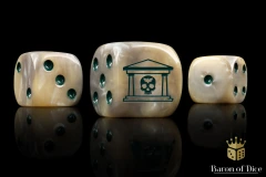Military Gate Dice - Bone - Square Corner