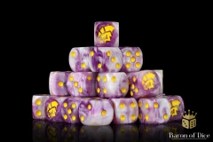 Alien Dice - Purple & Yellow - Round Corner