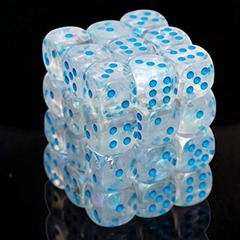 Borealis Icicle/Light Blue 12mm D6 (36 Dice)