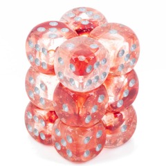 Nebula Red/Silver 16mm D6 (12 Dice)