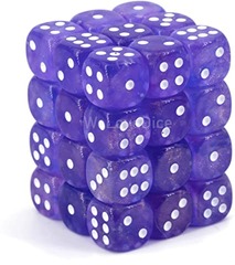 Borealis Purple/White 12mm D6 (36 Dice)