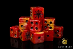 Devil Dragon Dice - Fiery Hell - Square Corner