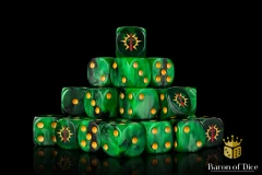 Consecrated Blades Dice - Green - Square Corner
