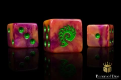 Alien Dice - Orange & Green - Square Corner
