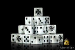 Knight Templar Dice - White - Square Corner