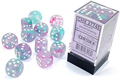 Nebula Wisteria/White 16mm D6 (12 Dice)