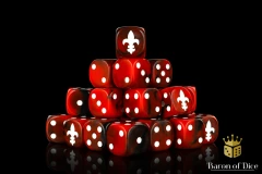 Fleur De Lis Dice – Red – Square Corner