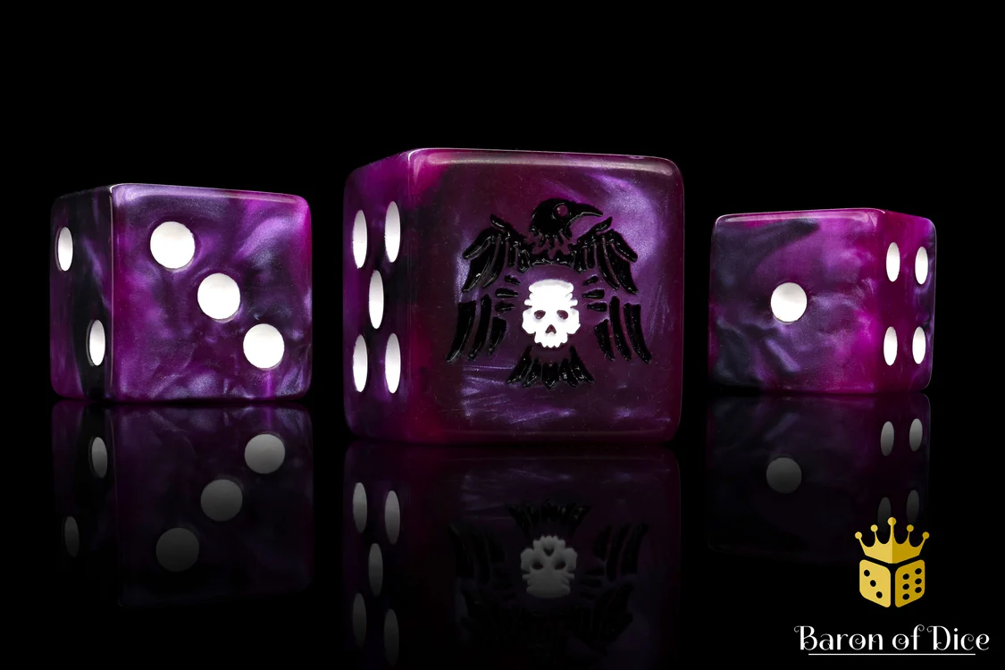 Raven & Skull Dice - Square Corner