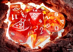 Nebula Molten/white Luminary™ Polyhedral 7-Dice Set (with bonus die)